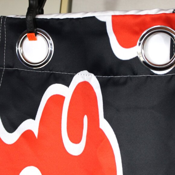 Naruto Akatsuki Logo Red & Black Pair Blackout Window Curtain Panels - Picture 4 of 6
